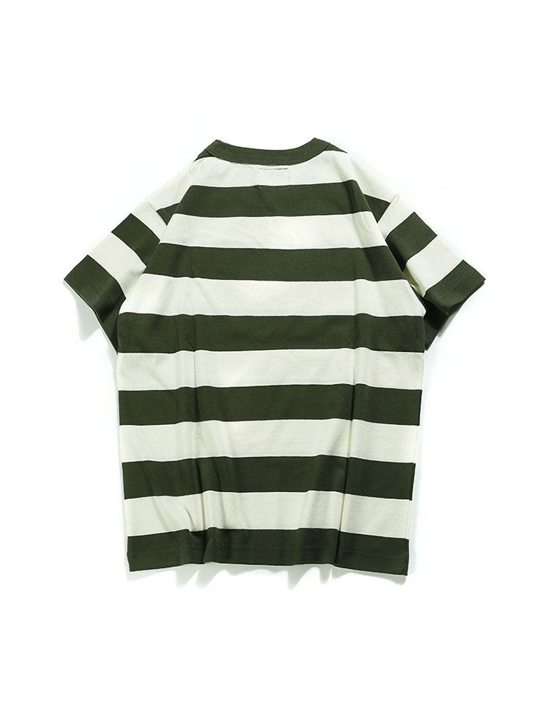 Camiseta de Rayas con Cuello Redondo para Hombre
