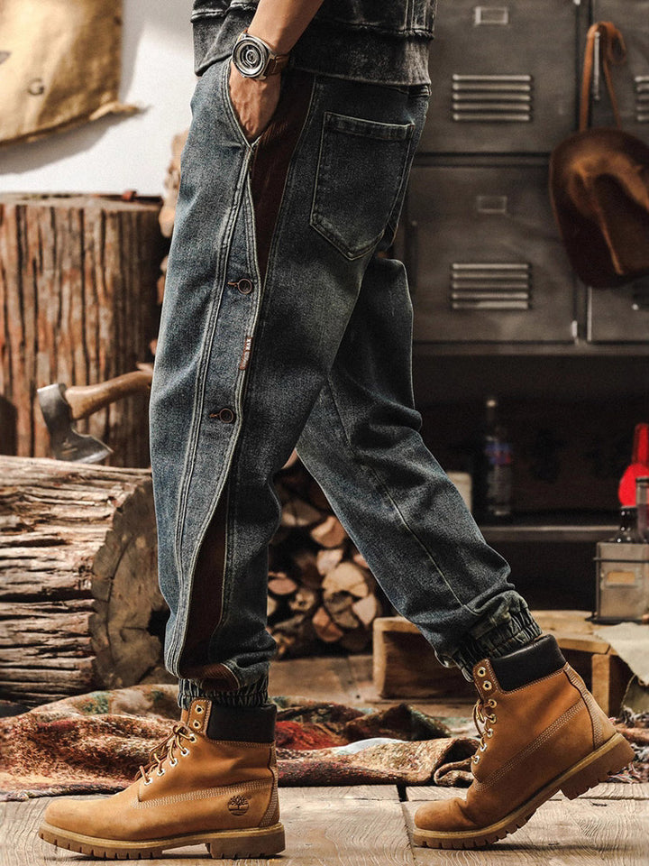 Herren Jogger‑Jeans mit Kord‑Einsätzen