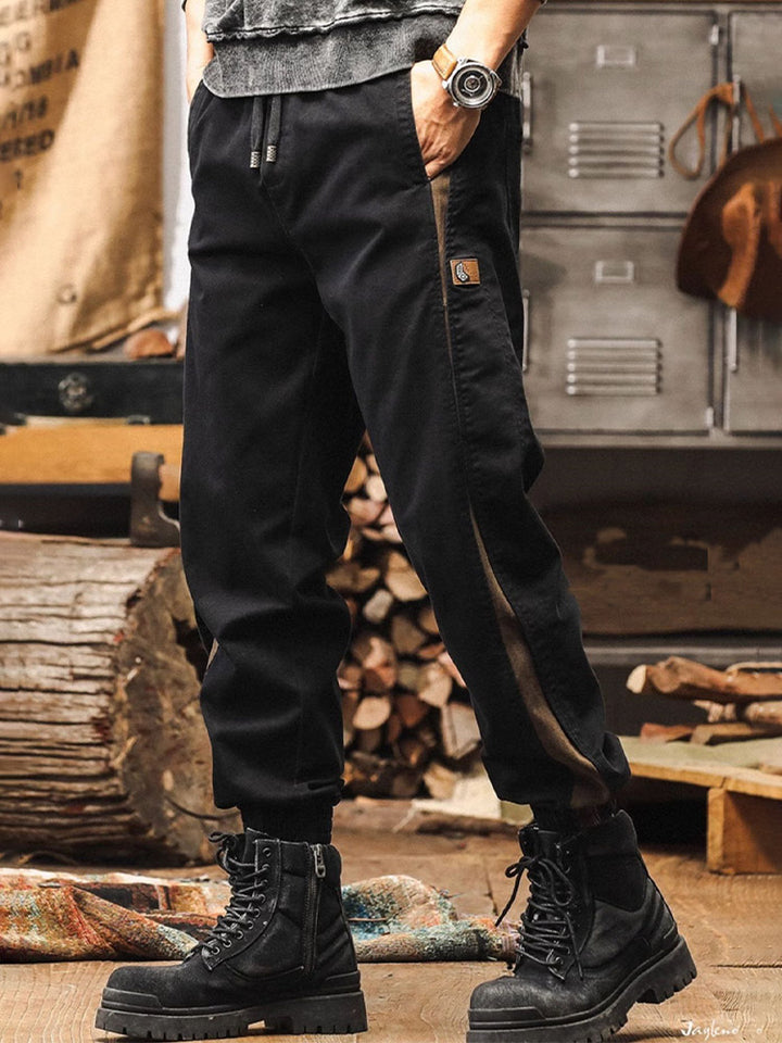Men’s Joggers with Side Stripes and Vintage Wash