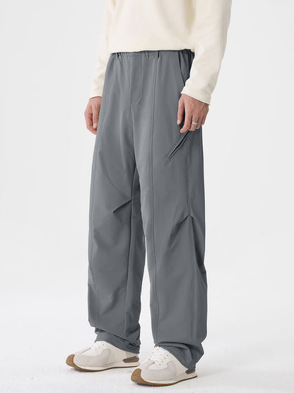 Herren‑Wide‑Leg‑Outdoor‑Freizeithose mit Reißverschlusstaschen