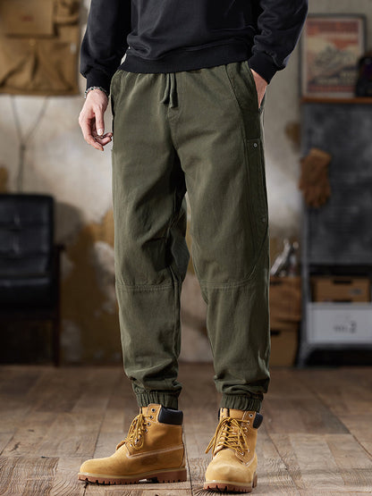 Pantaloni cargo da uomo con coulisse in vita