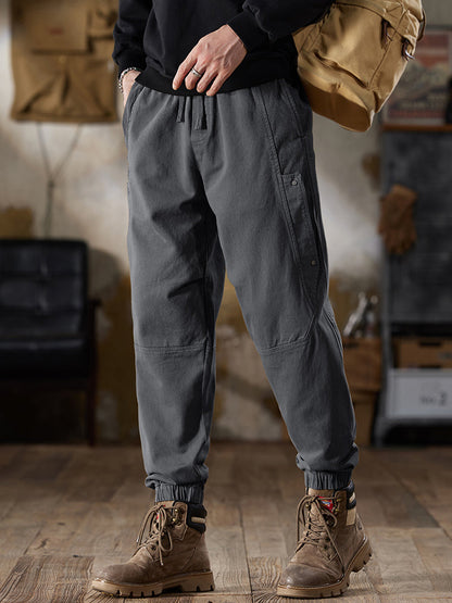 Pantaloni cargo da uomo con coulisse in vita