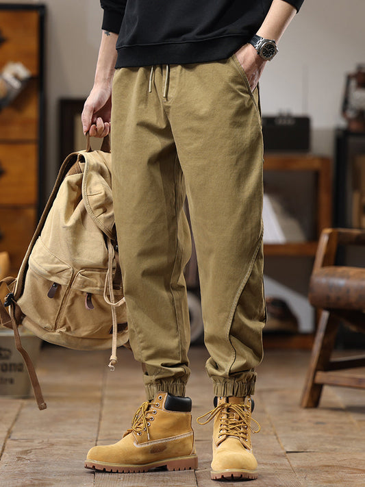 Men's Drawstring Waist Casual Jogger Cargo Trousers