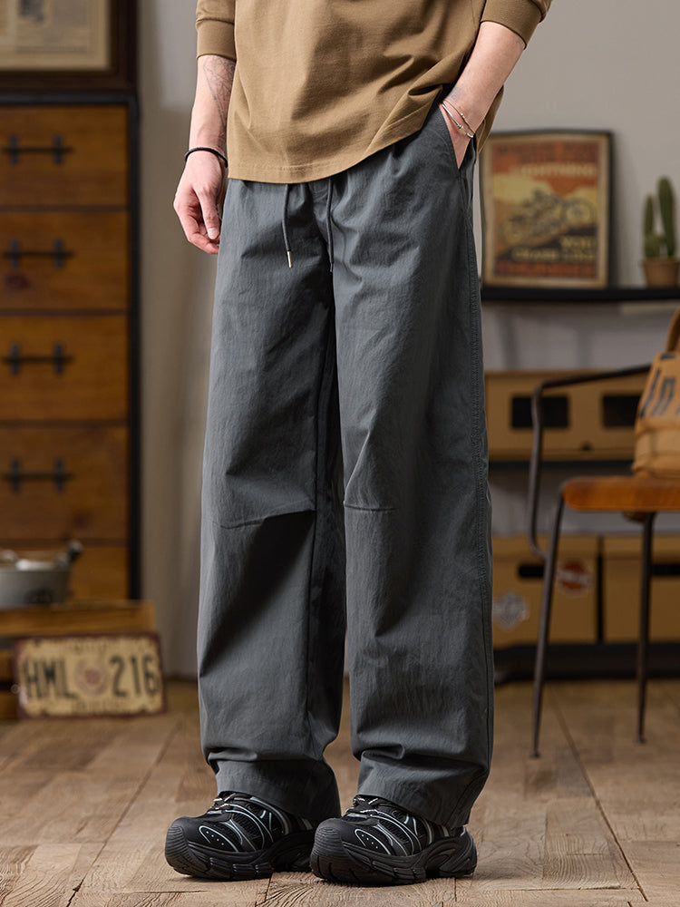 Men’s Relaxed Fit Wide Leg Cotton‑Nylon Casual Pants