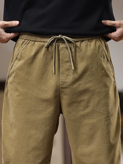 Pantaloni cargo da uomo casual con coulisse in vita
