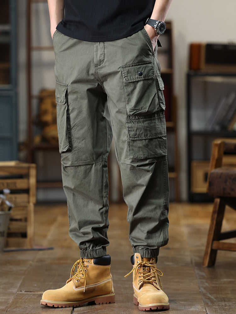 Men's Multi‑Pocket Elastic Waist Casual Cargo Pants