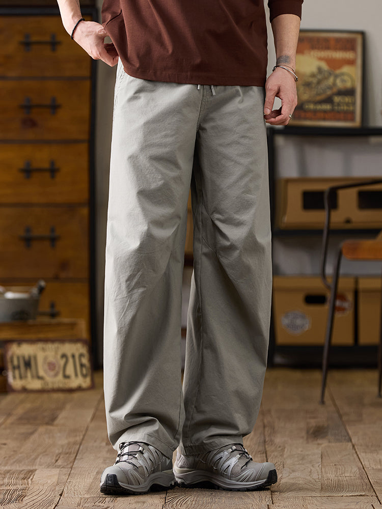 Men's Drawstring Wide‑Leg Casual Cotton Trousers