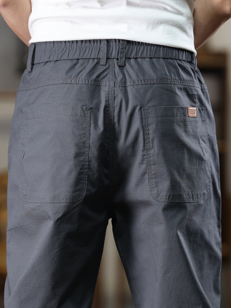 Men's Patch‑Label Elastic Cuff Tapered Cargo Pants