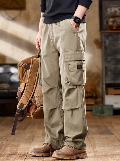 Men's Vintage-Inspired Multi‑Pocket Straight Leg Cargo Pants