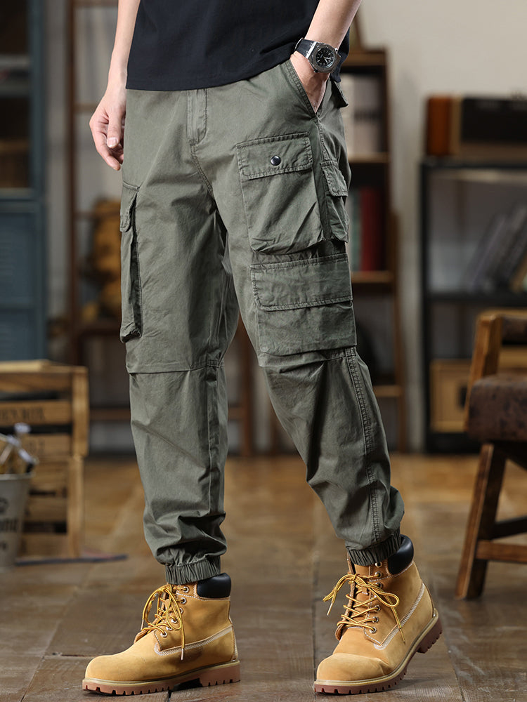 Men's Multi‑Pocket Elastic Waist Casual Cargo Pants