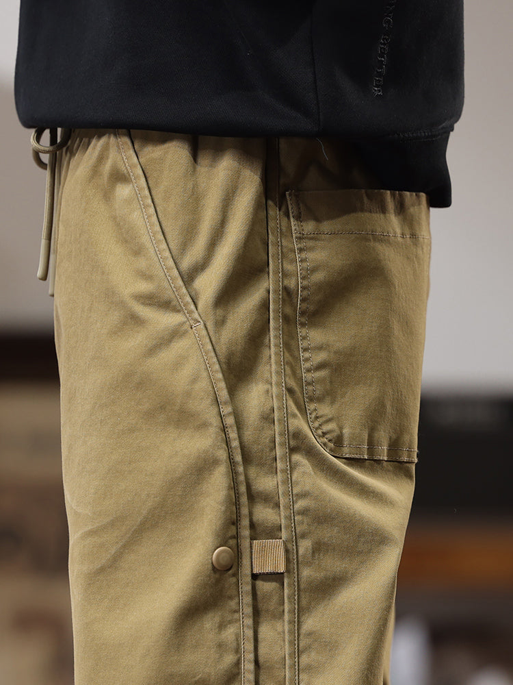 Pantaloni cargo da uomo casual con coulisse in vita