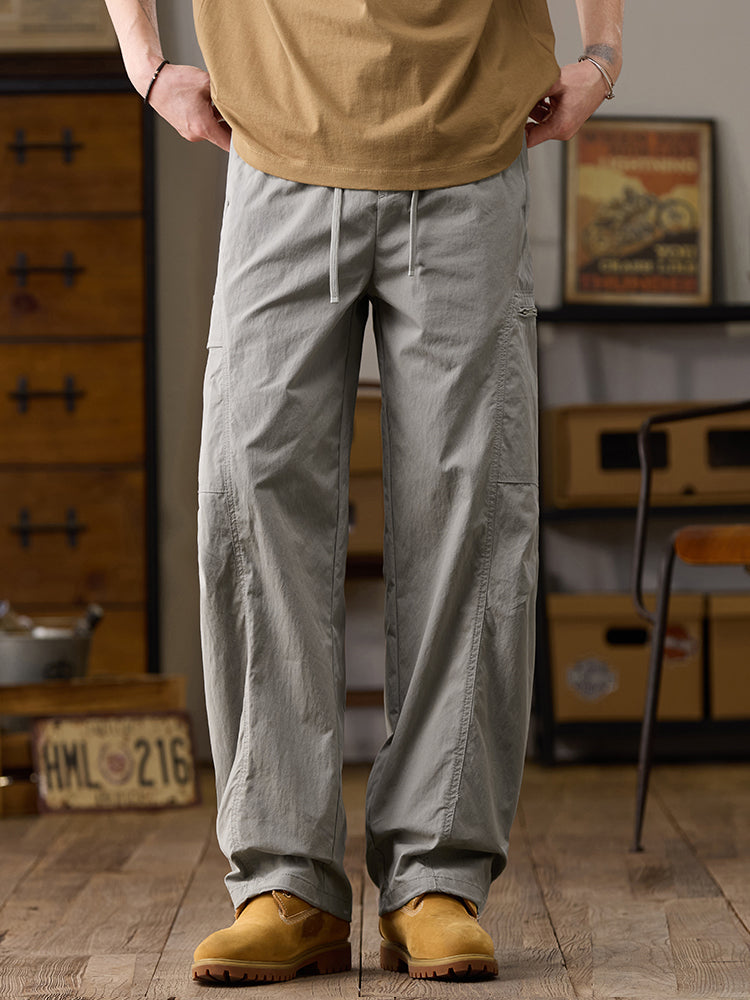 Men’s Multi‑Zipper Pocket Wide‑Leg Cargo Pants