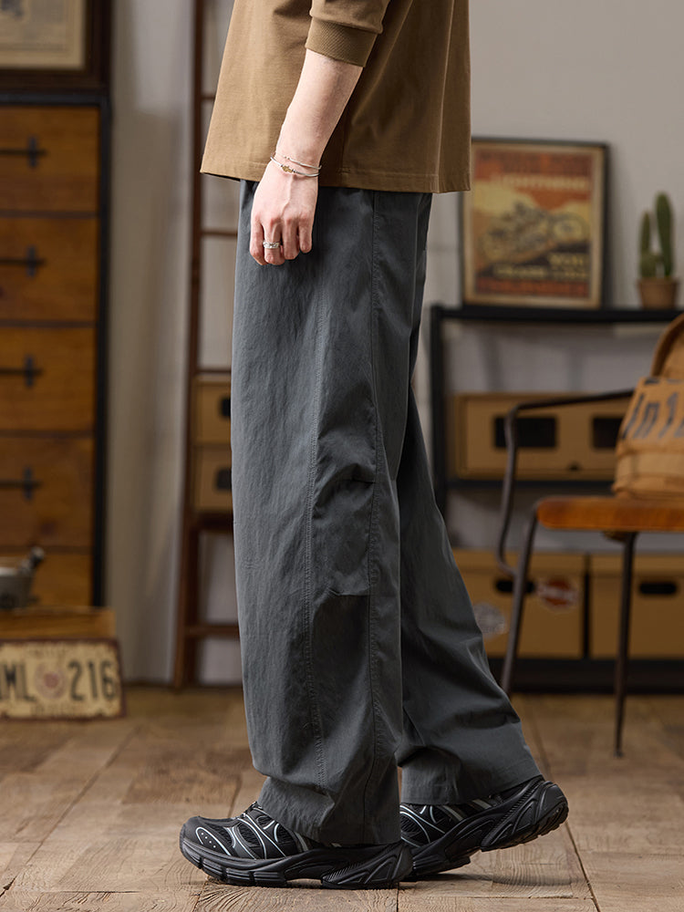 Men’s Relaxed Fit Wide Leg Cotton‑Nylon Casual Pants