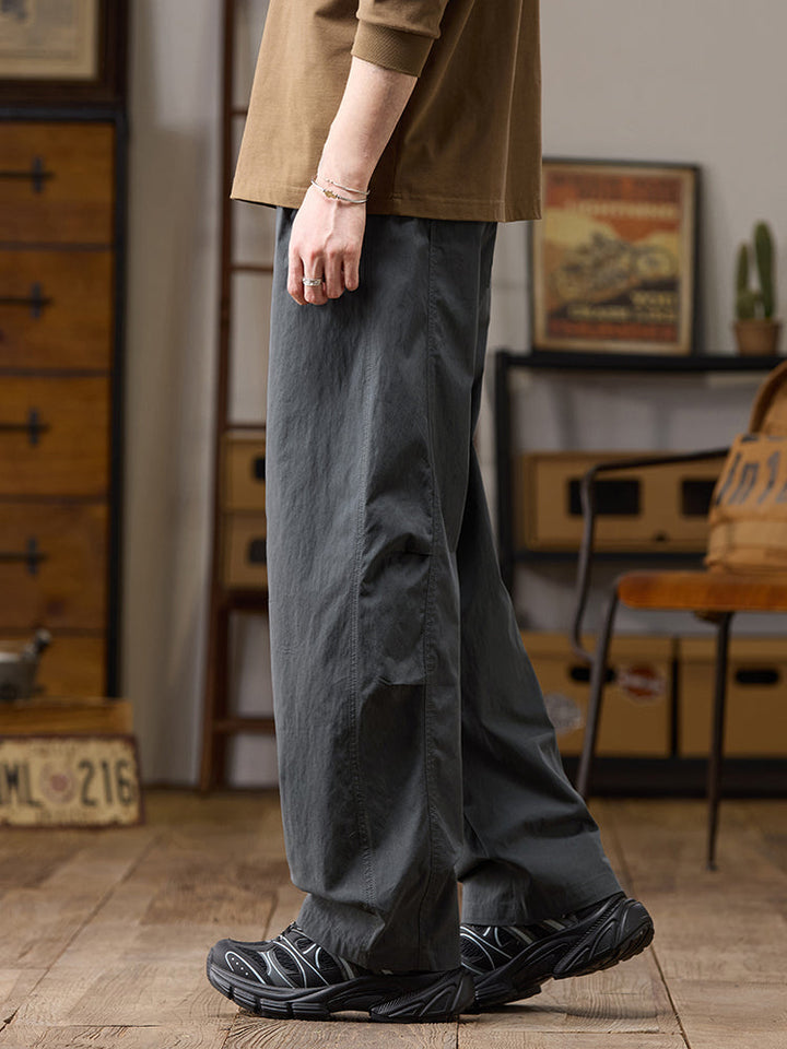 Lässige Herren-Freizeithose mit weitem Bein aus Baumwoll-Nylon