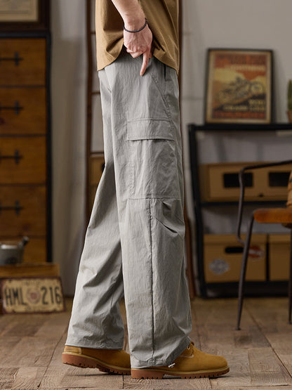 Men’s Multi‑Zipper Pocket Wide‑Leg Cargo Pants