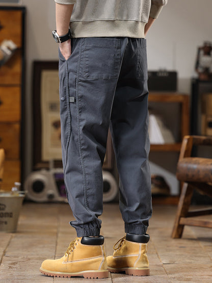 Pantaloni cargo da uomo casual con coulisse in vita