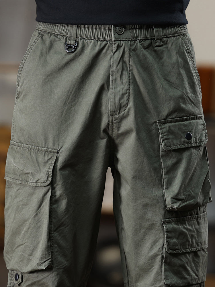 Men's Multi‑Pocket Elastic Waist Casual Cargo Pants