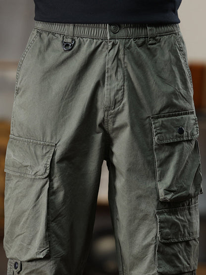Men's Multi‑Pocket Elastic Waist Casual Cargo Pants