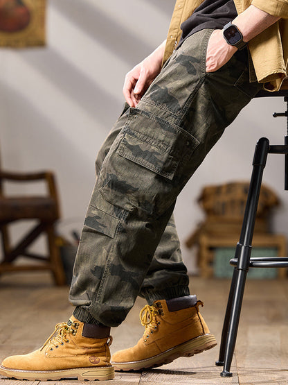 Men's Multi Pockets Camouflage Print Jogger Cargo Pants