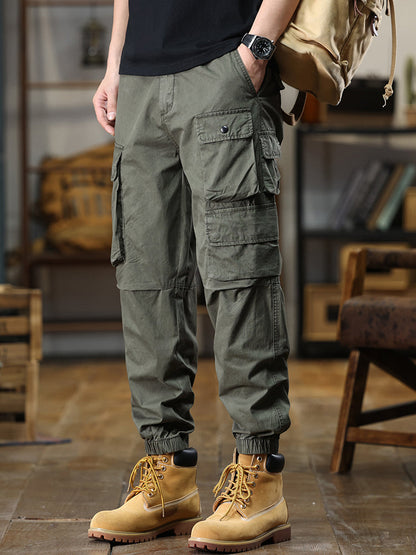 Men's Multi‑Pocket Elastic Waist Casual Cargo Pants