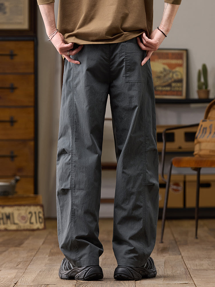 Men’s Relaxed Fit Wide Leg Cotton‑Nylon Casual Pants