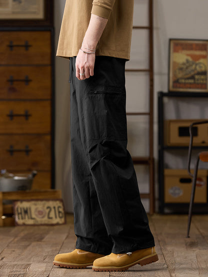Men’s Multi‑Zipper Pocket Wide‑Leg Cargo Pants