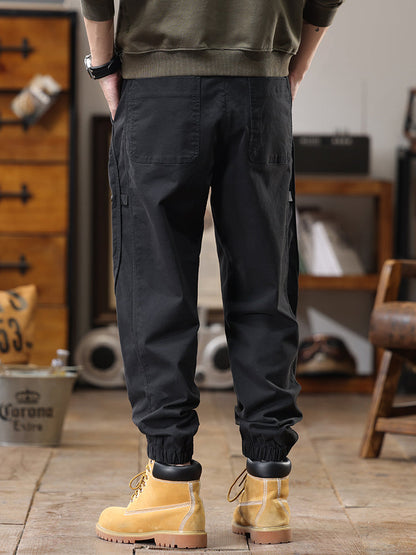 Pantaloni cargo da uomo casual con coulisse in vita