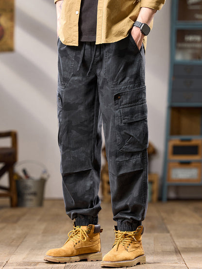 Men's Multi Pockets Camouflage Print Jogger Cargo Pants