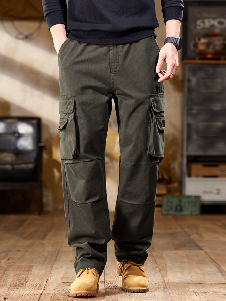 Men's Vintage-Inspired Multi‑Pocket Straight Leg Cargo Pants