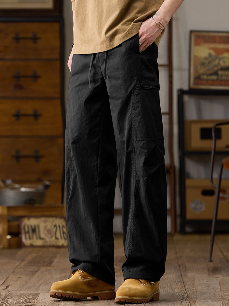Men’s Multi‑Zipper Pocket Wide‑Leg Cargo Pants