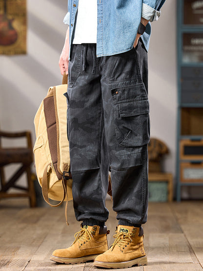 Men's Multi Pockets Camouflage Print Jogger Cargo Pants