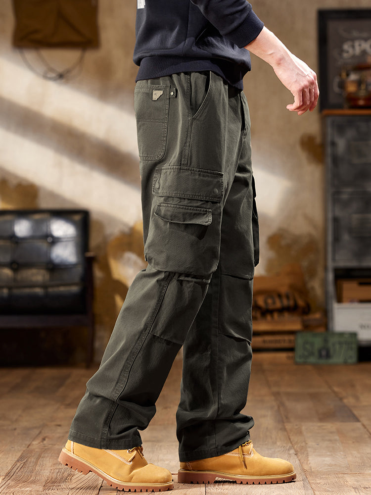 Men's Vintage-Inspired Multi‑Pocket Straight Leg Cargo Pants