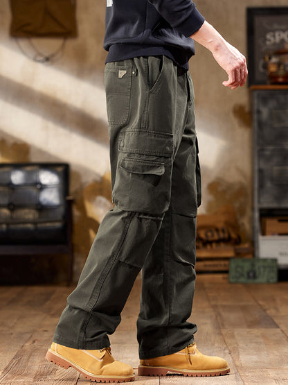 Men's Vintage-Inspired Multi‑Pocket Straight Leg Cargo Pants