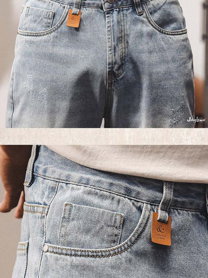 Jeans da uomo con lavaggio delicato e dettagli in stile vintage
