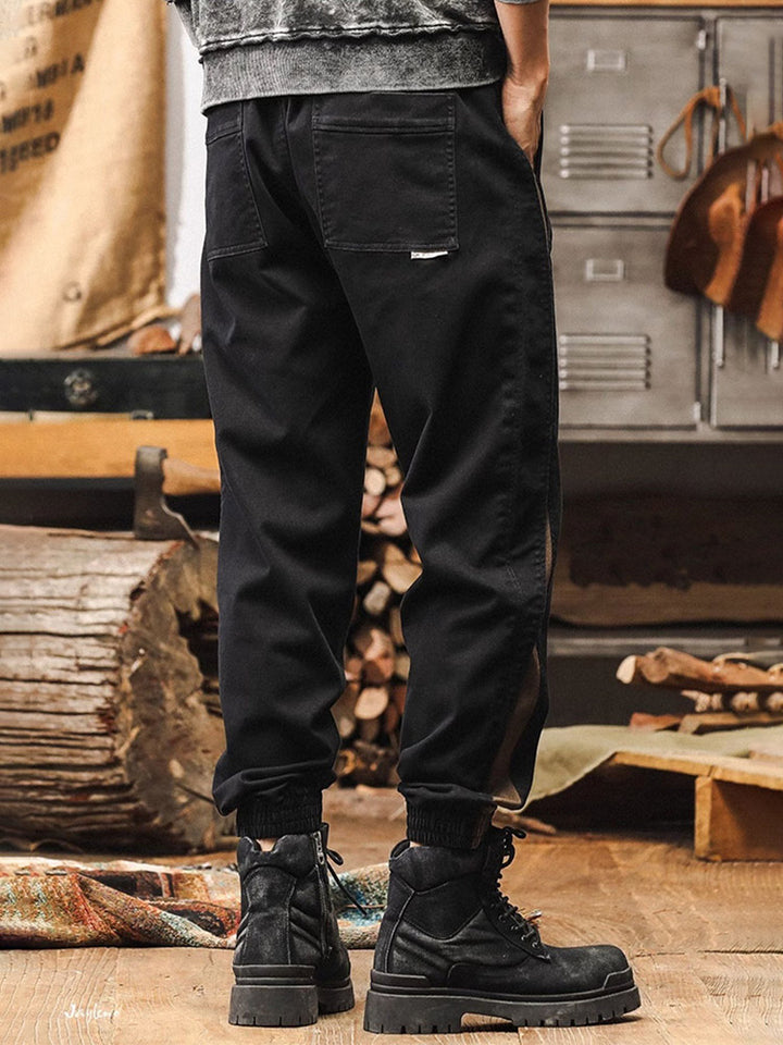 Men’s Joggers with Side Stripes and Vintage Wash