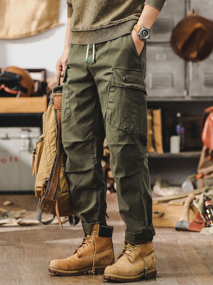 Pantalón cargo para hombre de estilo retro, corte recto