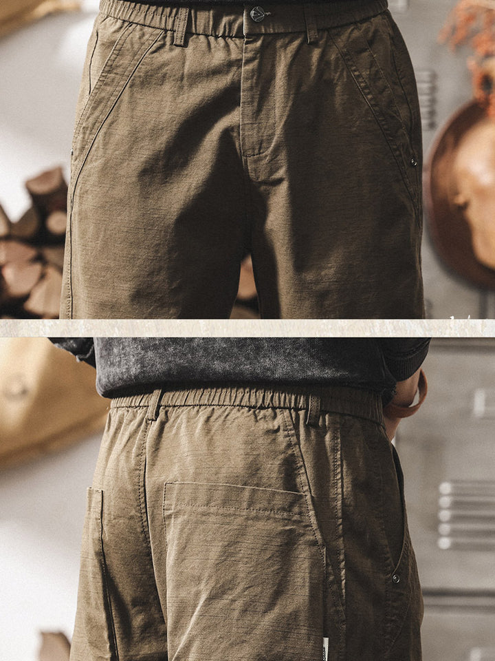 Pantalones de hombre de estilo retro, 100 % algodón y de pernera ancha