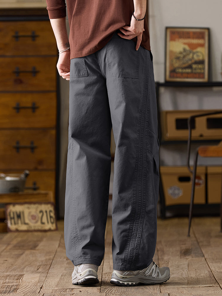 Men's Drawstring Wide‑Leg Casual Cotton Trousers