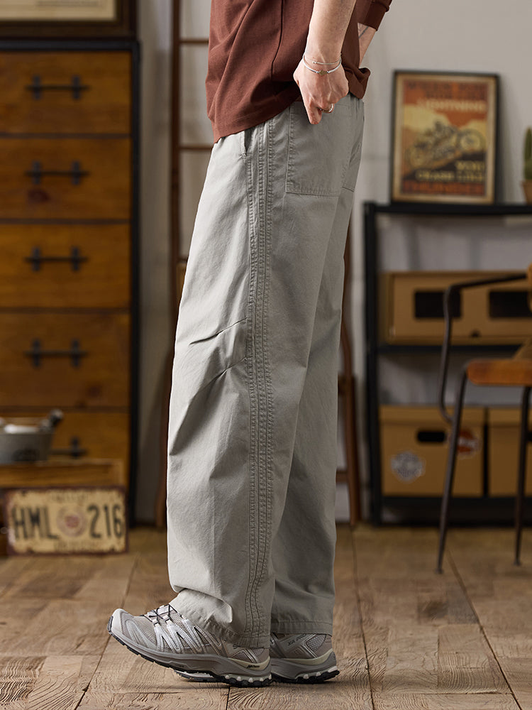 Men's Drawstring Wide‑Leg Casual Cotton Trousers