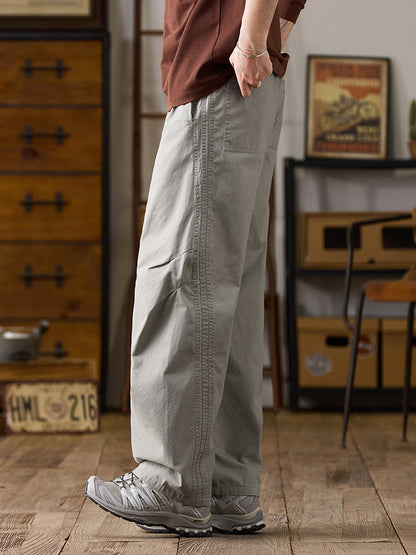 Men's Drawstring Wide‑Leg Casual Cotton Trousers