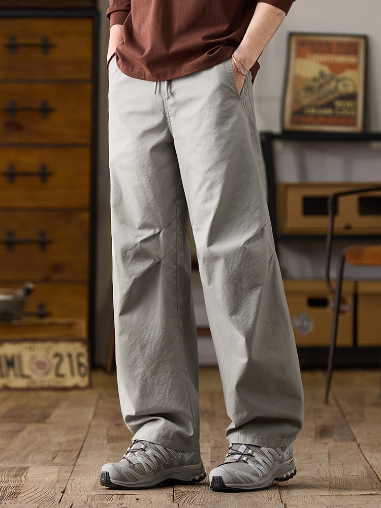 Men's Drawstring Wide‑Leg Casual Cotton Trousers