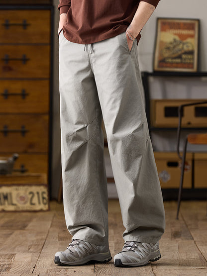 Men's Drawstring Wide‑Leg Casual Cotton Trousers