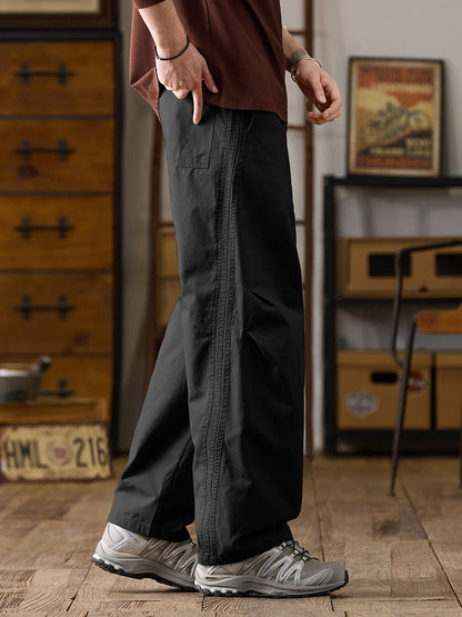 Men's Drawstring Wide‑Leg Casual Cotton Trousers