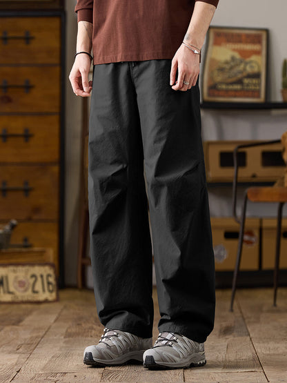Men's Drawstring Wide‑Leg Casual Cotton Trousers