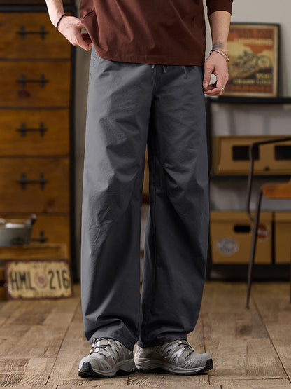 Men's Drawstring Wide‑Leg Casual Cotton Trousers
