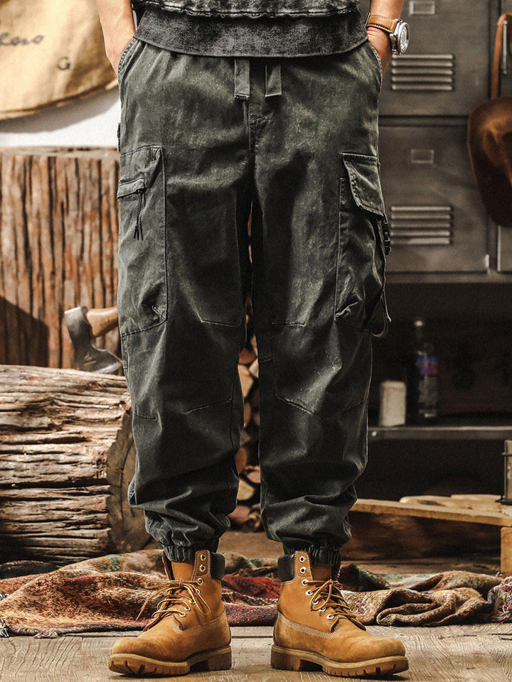 Herren Vintage Cargohose Jogger‑Schnitt