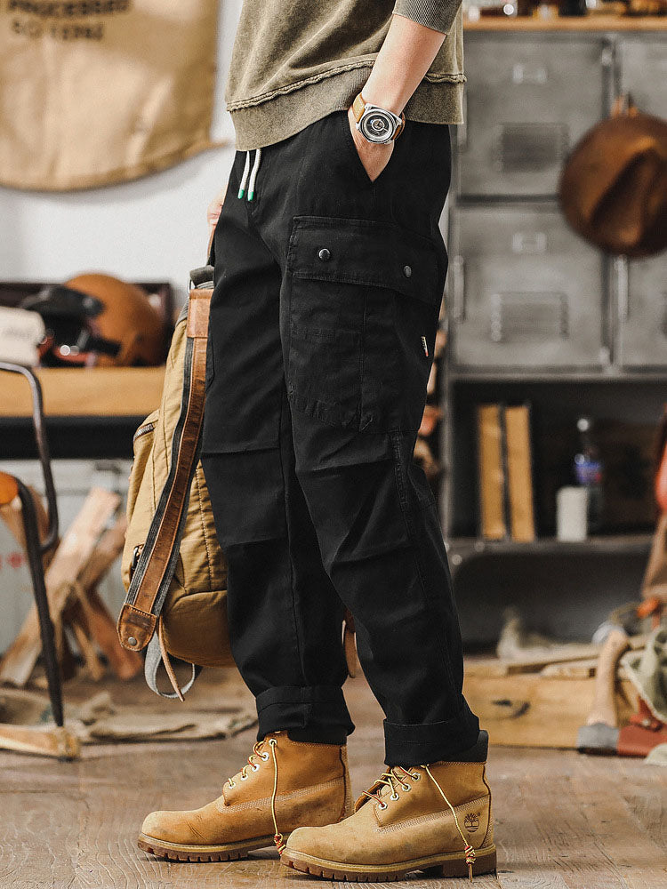 Pantalón cargo para hombre de estilo retro, corte recto