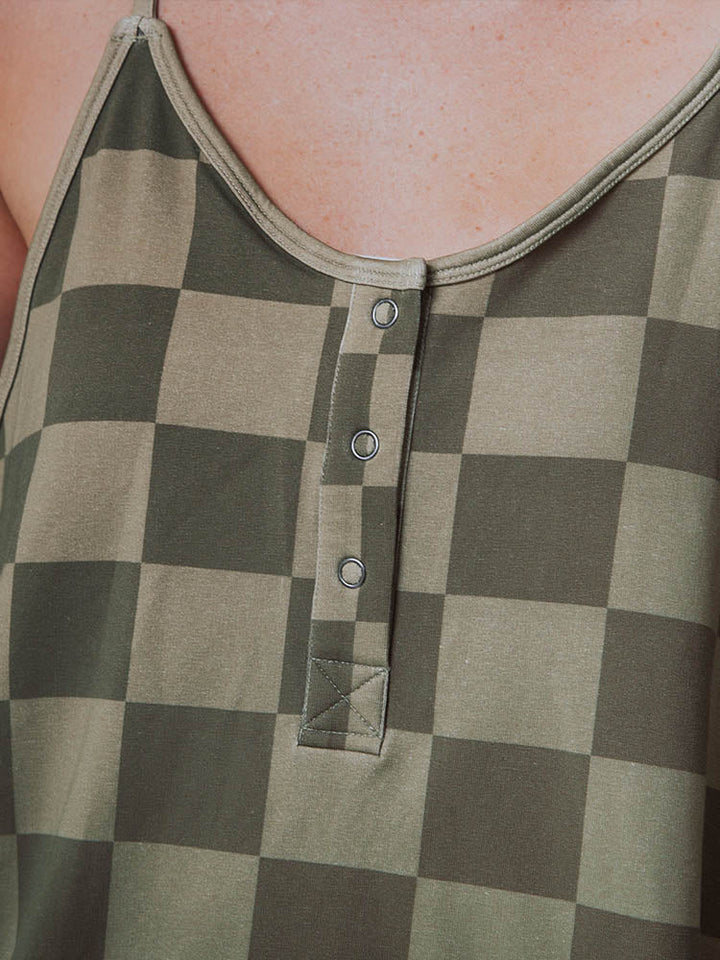 Oversize-Jumpsuit mit Karomuster für Damen - Ausverkauf