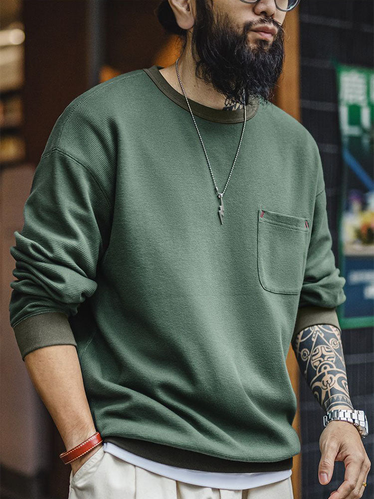Felpa da uomo a maglia waffle