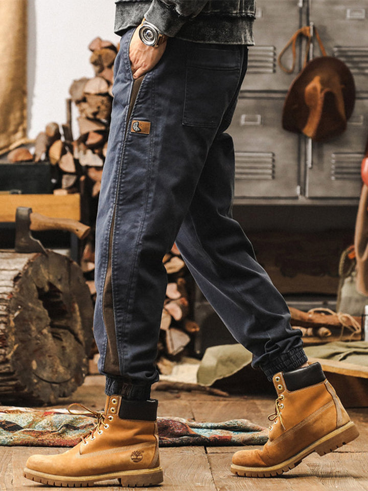 Men’s Joggers with Side Stripes and Vintage Wash